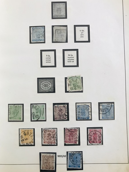SVERIGE. Stämplad samling 1855-1963 i slitet Lindner-album