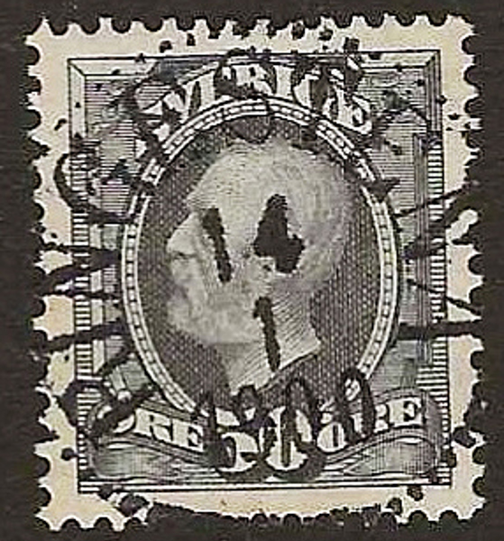 F59 50 öre Oscar II matt blåakt. grå RINGSTENA 14.1.1900  Lyxexemplar