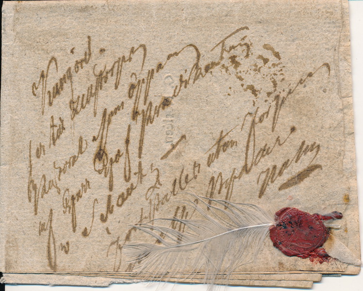 Fjäderbrev på kungörelse sänt oktober 1820