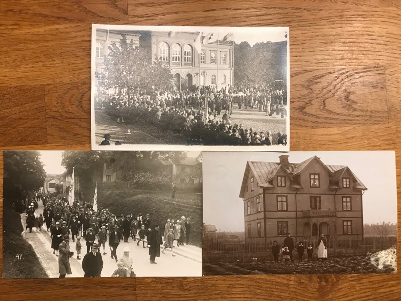 VYKORT. Västerås och Tillberga med tre vykort, äkta foto