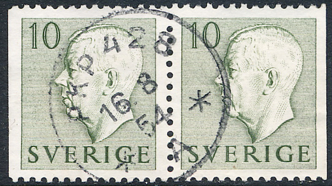 F399BB G VI A typ 1  10 öre grön typ 1  PKP 428 A 16.8.54