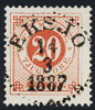 F46 20 öre röd ph  EKSJÖ 14.3.1887  Praktexemplar