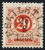 F46 20 öre röd ph  ESKILSTUNA 26.8.1888 