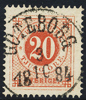 F33 20 öre röd t.13 GÖTEBORG 3.10.1884 Praktexemplar