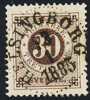 F35 30 öre brun t.13.HELSINGBORG 13.1.1885  Praktexemplar