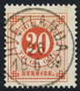 F46 20 öre röd ph  HVETLANDA 26.6.1889