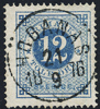 F21 12 öre blå t.14 HÖGANÄS 21.9.1876 