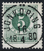 F30 5 öre grön t.13 JÖNKÖPING 16.4.1880 Lyxstämpel