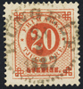 F46 20 öre röd ph KUNGELF 23.6.1887 Praktexemplar