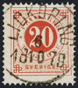 F33 20 öre röd T.13 LIDKÖPING 6.10.1879