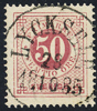 F36 50 öre röd t.13. LYCKSELE 29.10.1885 Lyxexemplar