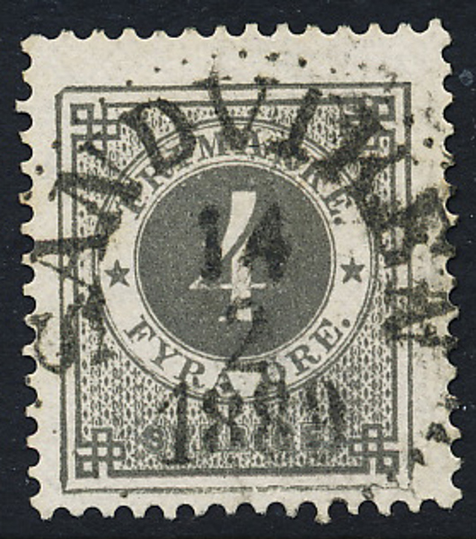 F42 4 öre grå ph SANDVIKEN 14.2.1889 Praktexemplar