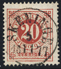 F33 20 öre röd t.13 SKENINGE 5.11.1877 Praktexemplar