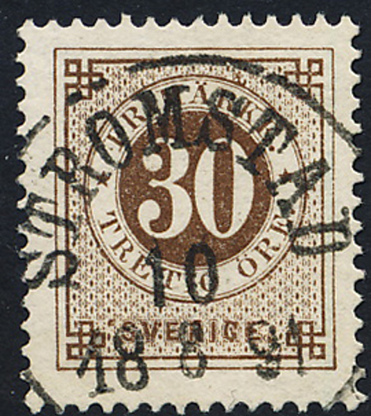 F47 30 öre brun ph STRÖMSTAD 10.8.1891