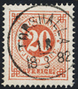 F33 20 öre röd t.13 TORSHÄLLA 18.3.1882