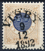 F49 1 kr brun/blå ph  VISBY 9.12.1892