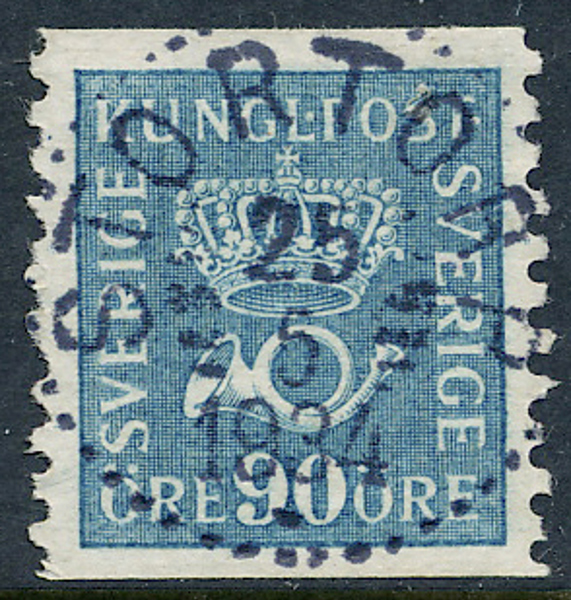 F167 90 öre blå Postemblem STORTORP 25.5.1935  Lyxexemplar