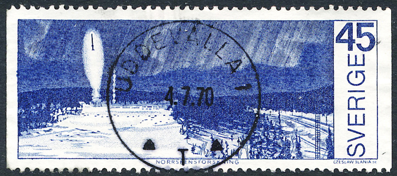F699 45 öre blå Polcirkeln lyxstämplat UDDEVALLA 1 T  4.7.70