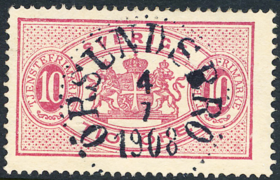 TJ 16B ÖRSUNDSBRO 4.7.1908 (C) N14 Lyxstämpel