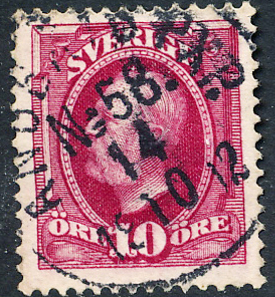 54 ÅNGBÅTS PXP No 58  14.10.1892  Postal 100