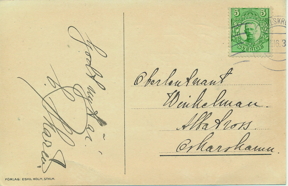 ALBATROSS. Vykort med nyårshälsning till Albatross 1916