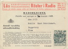 Radiolicens stämplat ÅLEM 25.9.49 N59b