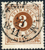 F17c 3 öre mörkt orangebrun t.14 STOCKHOLM 21.1.1872