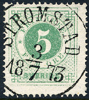 F19c 5 öre blågrön (smaragdgrön), t.14 STRÖMSTAD 3.7.1873. 
