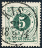 F19d 5 öre blågrön, t.14 KISA 21.9.1874. 