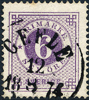 F20e 6 öre rödakt. violett t.14 GEFLE 12.8.1874