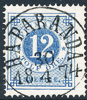 F21m 12 öre blå t.14 HAPARANDA 30.4.1874. Lyxstämpel
