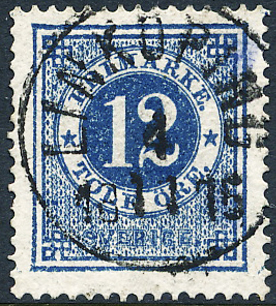 F21o 12 öre djupblå t.14 LINKÖPING 4.11.1875