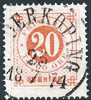 F22c 20 öre röd t.14 SÖDERKÖPING 25.7.1874