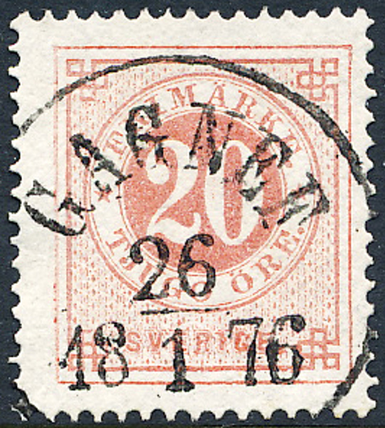 F22d 20 öre blekröd t.14GAGNEF 26.1.1876