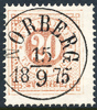F22e 20 öre brunakt. röd t.14 NORBERG 15.9.1875