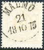 F22f 20 öre blekorange t.14 MALMÖ 21.10.1875 