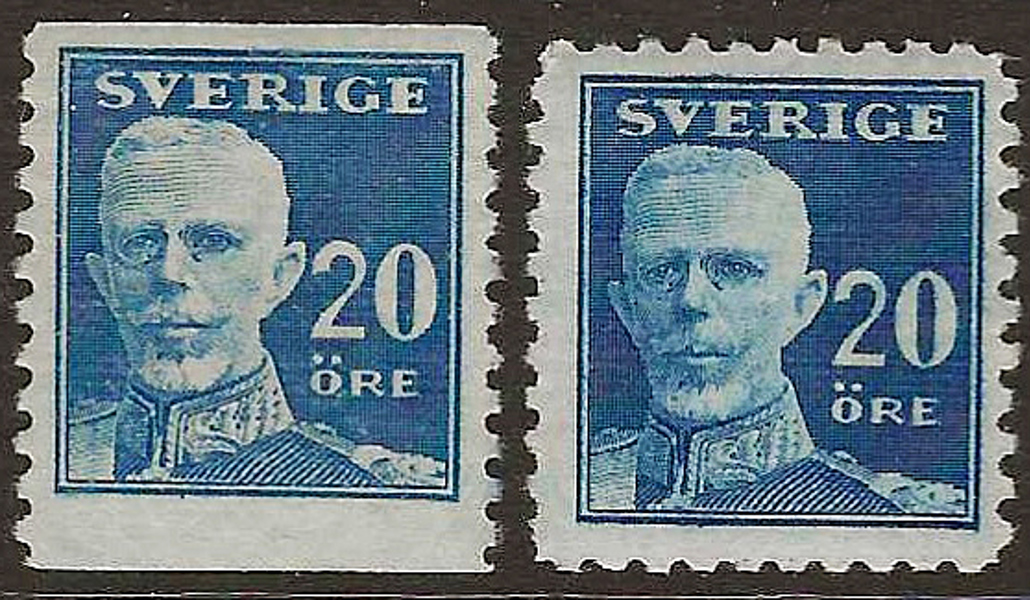 F151A & 151C 20 öre 2-sid och 4-sid En face i postfriska exemplar
