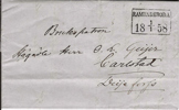 FYRKANTSTÄMPEL RAMUNDEBODA 1.1.1858 sant Nyårsdagen till Dejefors