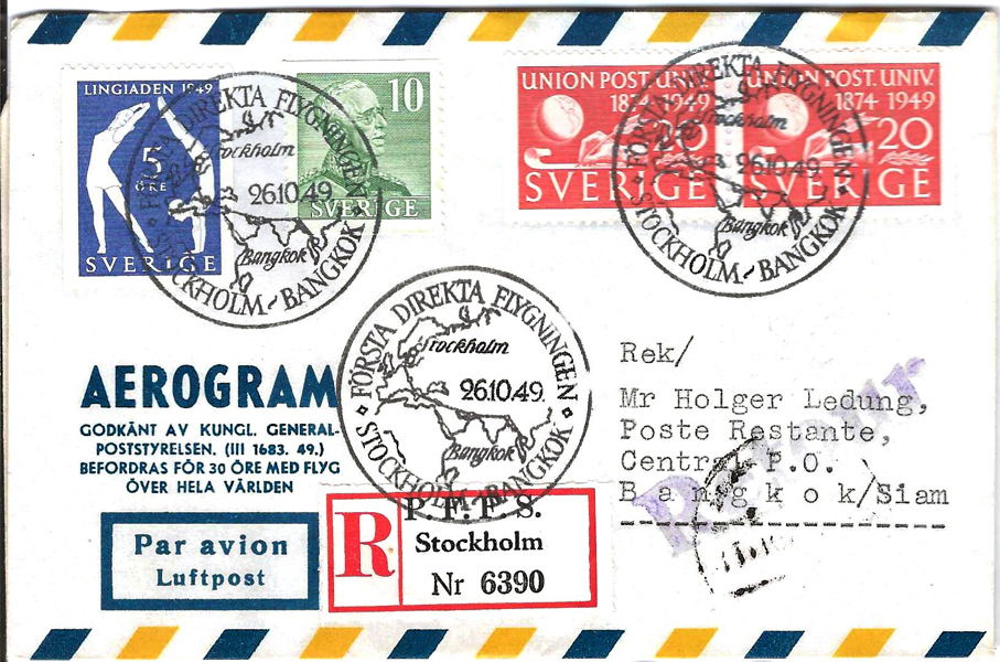 FLYG. Första flyg Stockholm - Bangkok 26.10.49