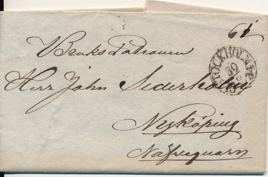 BÅGSTÄMPEL - STOCKHOLM 30.9.1834 typ 4