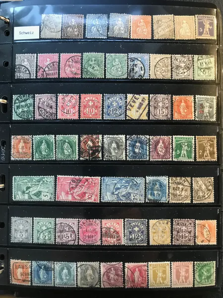 SCHWEIZ 1862 till modern, mest stämplat i Vario-album med kassett