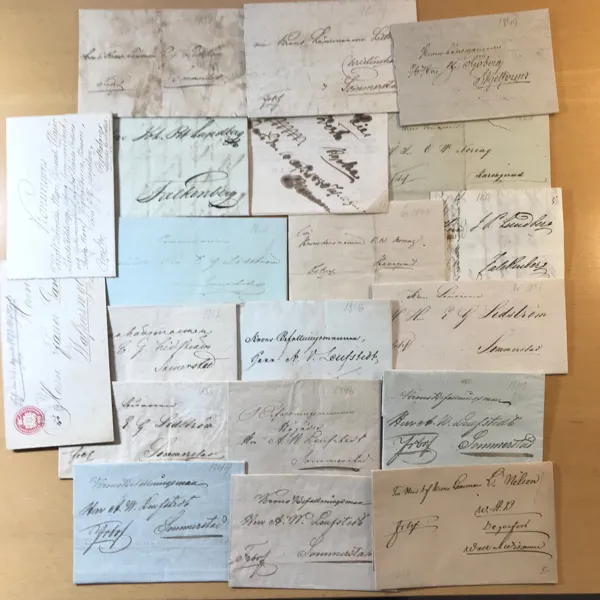 BREV FÖRFILATELI 20 st ostämplade 1840-50-talet