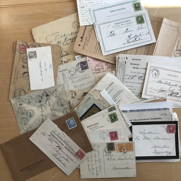 MÖLNBACKA Försändelser, kvitton, avier, kronoskattsedlar. Alla stämplade MÖNBACKA1890 -1940-talet