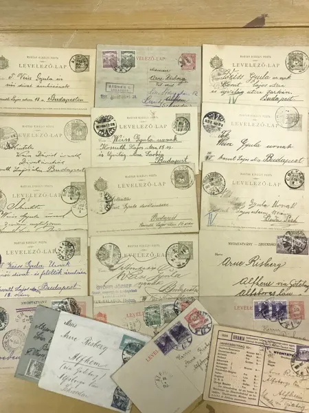 UNGERN 20 st försändelser, flest brevkort skickade till Sverige 1890- 1920-talet