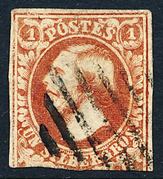 LUXEMBURG Mi 2 1 Sgr (Silber-Gros) Wilkelm III, stämplat med streckstämpel