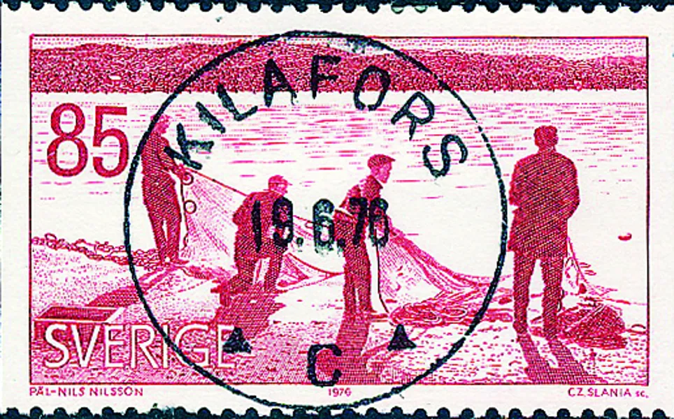 F966 85 öre röd Ångermanland lyxstämplat KILAFORS C 19.6.76