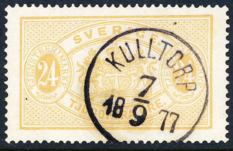 Tj 24e 24 öre mattorange (O.P.) KULLTORP 7.9.1877