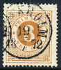 F17b 3 öre gulbrun t.14. STOCKHOLM 19.7.1872
