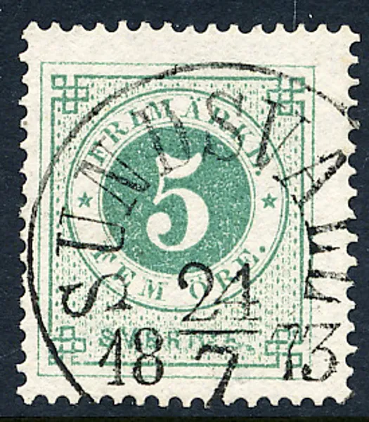 F19b ljust blåaktigt grön t.14 SUNDSVALL 24.7.1873