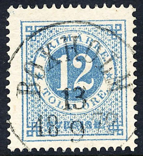F21b matt ultramarinaktigt blå, gulaktigt papper t.14 BOXHOLM 13.9.1872